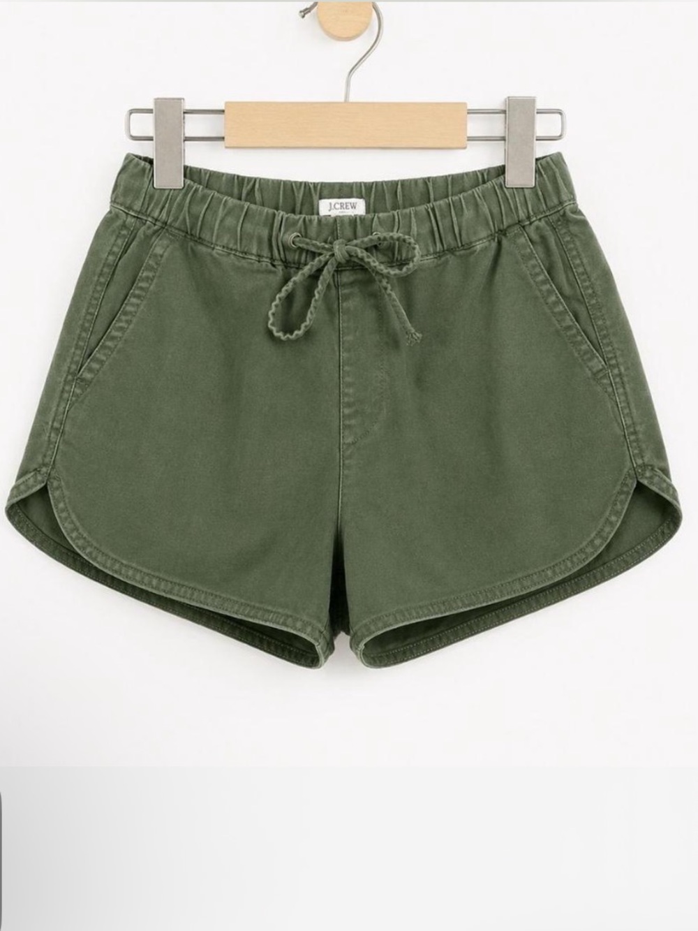 J. Crew Olive Green Elastic Waist Drawstring Shorts